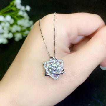 NEW High Quality Star of David Design 2ct Moissanite Diamond Religious Pendant Necklace - The Jewellery Supermarket